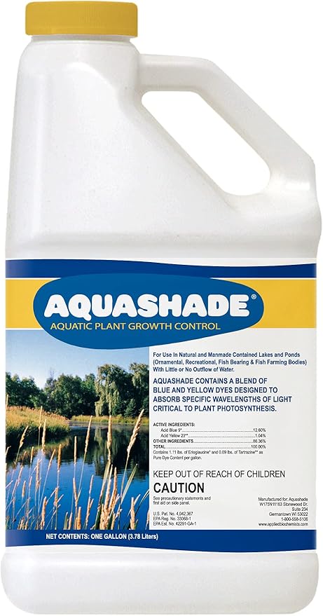 Aquashade Blue Pond Dye - 1 Gallon EPA-Approved Sunlight Blocker for Algae - Weed Suppression - Safe for Fish, Livestock and Swimming - Eco-Friendly Liquid Treatment for Water