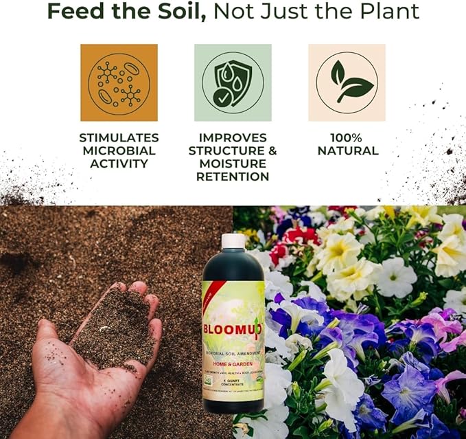 2 Pack Bloom Up Microbial Soil Amendment – Organic Plant Growth Booster for Soil Health & Root Development – Made in USA