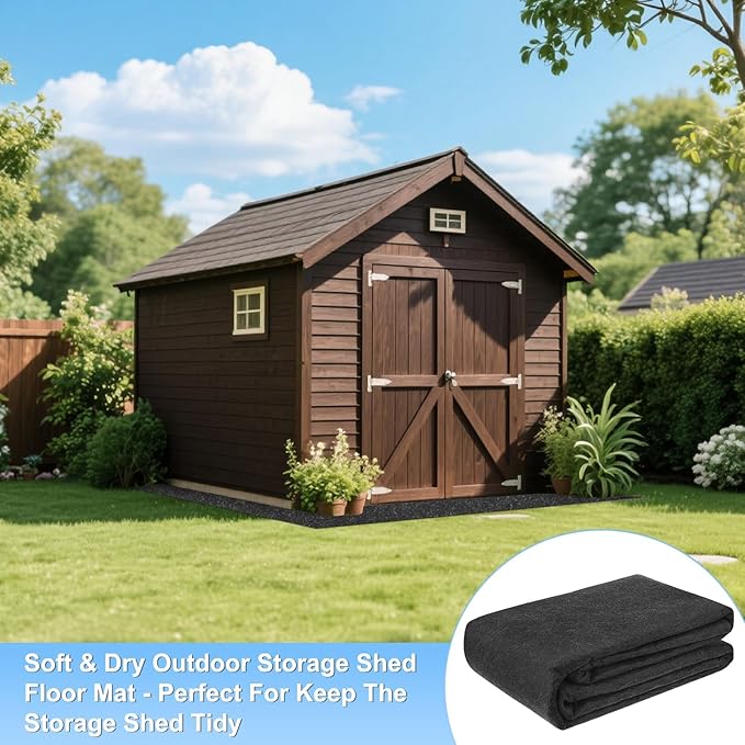 3MM Thickened Outdoor Storage Shed Mat, 17 x 7.4 FT Garage Floor Mats with Reusable, Washable, Non Slip, Durable for Protects Garage Floors/Driveways/Entrance Doors/Deck [Gray]