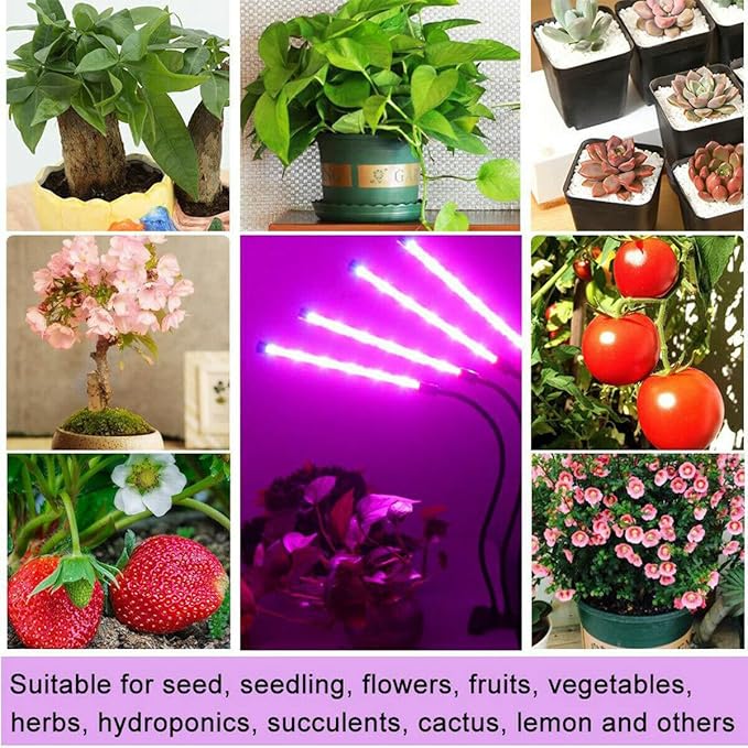 Clip On Grow Light for Indoor Plants,Full Spectrum Led Plant Grow Lights with Auto-Timer, Plant Growing Lamp for Seed Starting,Houseplants, Bonsai, Pot Plant,2 Lamp