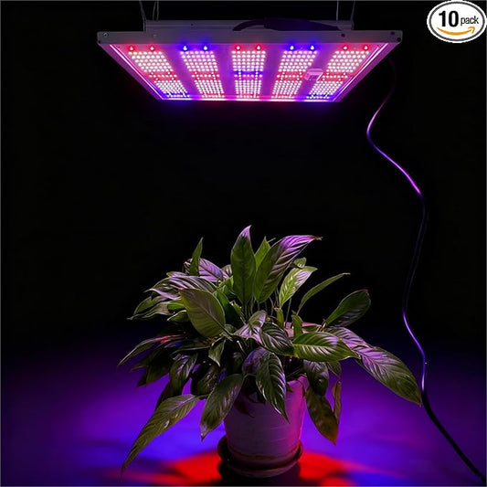 LED Grow Light Panel for Indoor Plants 100W Full Spectrum with White Blue Red UV IR LEDs for 4x4ft Coverage Grow Tent Greenhouse Veg and Bloom Seedlings Hydroponic
