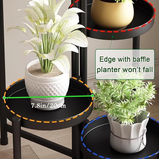 5 Tier Metal Plant Stand, Heavy Duty Corner Plant Holders Indoor Outdoor, Flower Pot Holder Display Rack for Patio Balcony Garden Living Room Bedroom