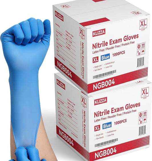 Nitrile Gloves Disposable Blue, Latex & Powder Free Rubber Gloves Safe for Food Prep, Cooking, Kitchen, Cleaning, Exam