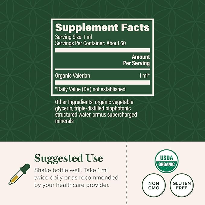 Global Healing Organic Valerian Root Extract Liquid Supplement - Raw Herbal Extract for Healthy Relaxation, Sleep & Calm -Alternative to Valerian Root Capsules for Bioavailability - 2 Fl Oz