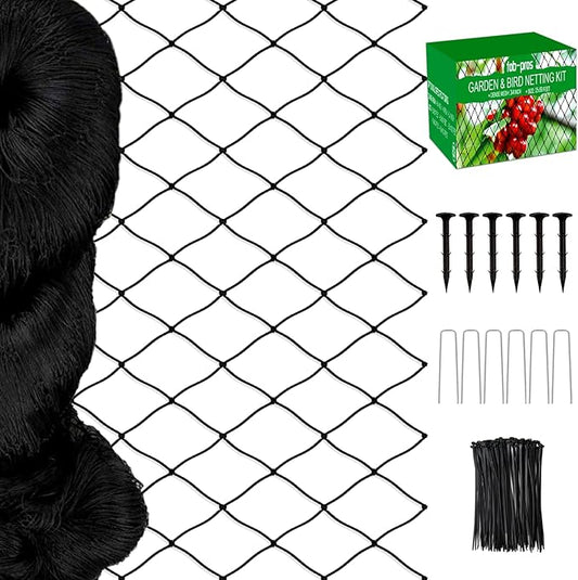 Heavy Duty Bird Netting - 3/4' Mesh Net, 25x100ft Poultry Netting for Chicken Coop, Garden Protection for Fruit Trees, Orchard Against Squirrels, Deer, Hawk