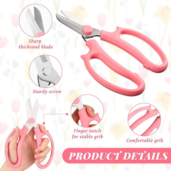 Kigeli 8 Pieces Garden Flower Scissors Floral Shears Garden Pruning Shears with Comfortable Handles for Flower Arrangement Fruit Picking Trimming Household