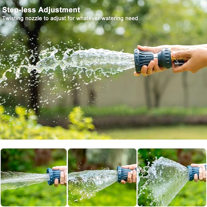 FANHAO Fireman Style Garden Hose Nozzle, Heavy Duty Metal Fire Water Nozzle, High Power Leak Proof Adjustable Hose Sprayer Nozzle for Garden Watering, Patio Cleaning, Car & Pets Washing