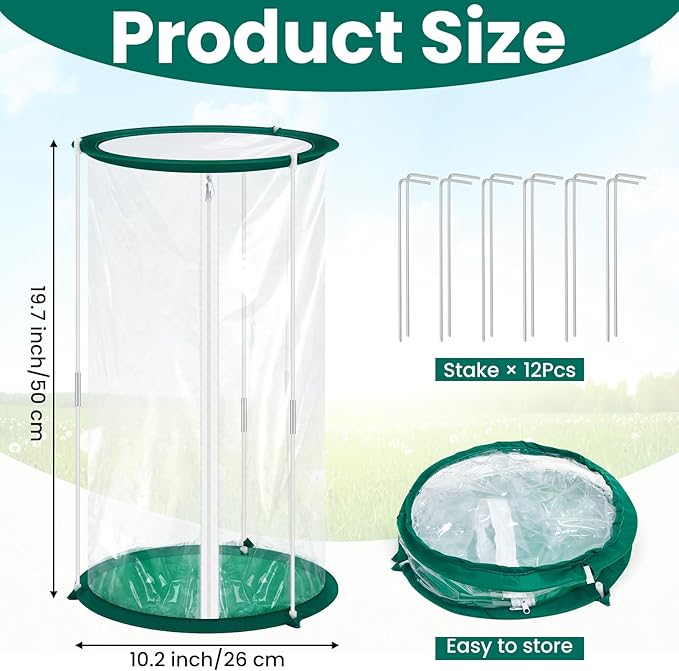 Nuanchu 1 Piece Mini Greenhouse 19.7 x 10.2 Inch Portable Plant Flowers Mini Cover PVC Clear Greenhouse for Indoor Outdoor Gardening