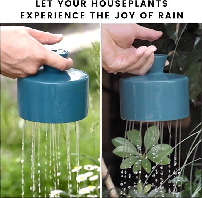 Ceramic Watering Bell, Decorative Watering Can for Plants, Stylish Indoor and Outdoor Watering Pot, Perfect for Home Garden and Office Décor (Green 19 fl oz)