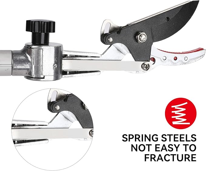 Extendable Tree Cutter, 6.23-10.5 FT Telescopic Pole Pruner, Lightweight Aluminum Handle, Teflon-Coated Blade, Cuts Up to 1/2 Inch, Ideal for Fruit Picking & Tree Branch Cutting | LFX118