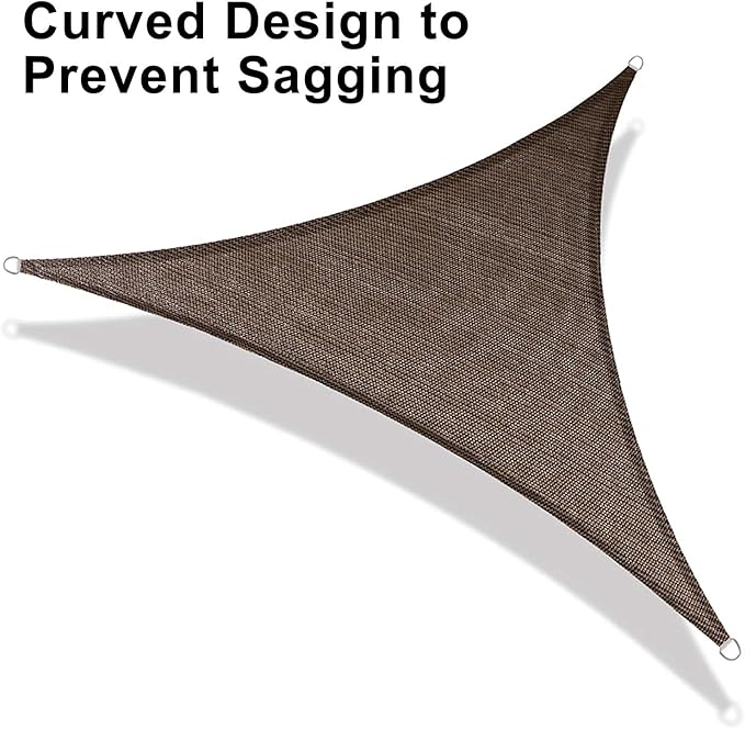 LOVE STORY Custom Size 10'x11'x14.9' Brown Sun Shade Sail Right Triangle Sunshade Fabric Awning Canopy for Patio Backyard Carport Pergola (Customized)