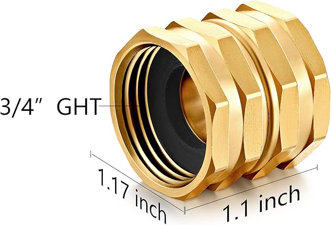 Garden Hose Connector Adapter, 3/4" GHT Double Famale Double Male Connectors,Male to Male, Female to Female,(5+5 Pack)