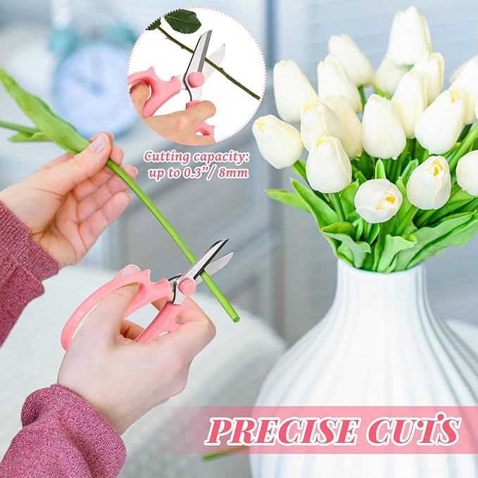 Kigeli 8 Pieces Garden Flower Scissors Floral Shears Garden Pruning Shears with Comfortable Handles for Flower Arrangement Fruit Picking Trimming Household