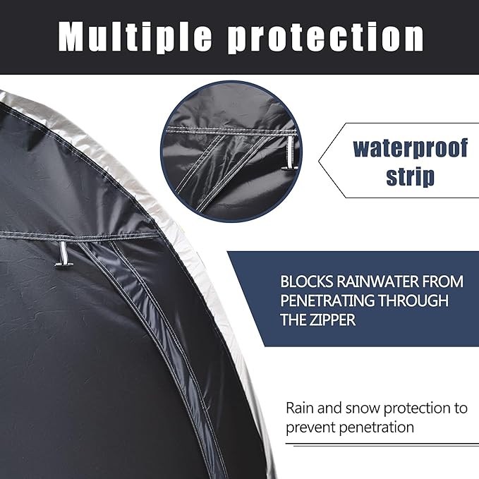 Bike Cover Storage Tent, Outdoor Portable Storage Sheltes/Bike Shed, 210D Oxford Fabric PU 5000 Waterproof for 2-3 Bikes, Suitable for Storing Bicycles, Motorcycles and Garden Tools, Various Tools