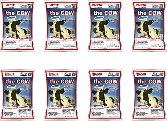 Michigan Peat Baccto 1640 Wholly Cow Horticultural Compost and Manure for Soil Amendment, Lawn Care, Garden Beds, and More, 40 Quart Bag (8 Pack)