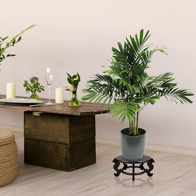 Yoiemivy 8 Inch Wooden Plant Stand Vase Stand Indoor Chinese Fishbowl Planter Stands for Display Oriental Style Indoor Plant Pot Pedestal Stand (8 Inch)