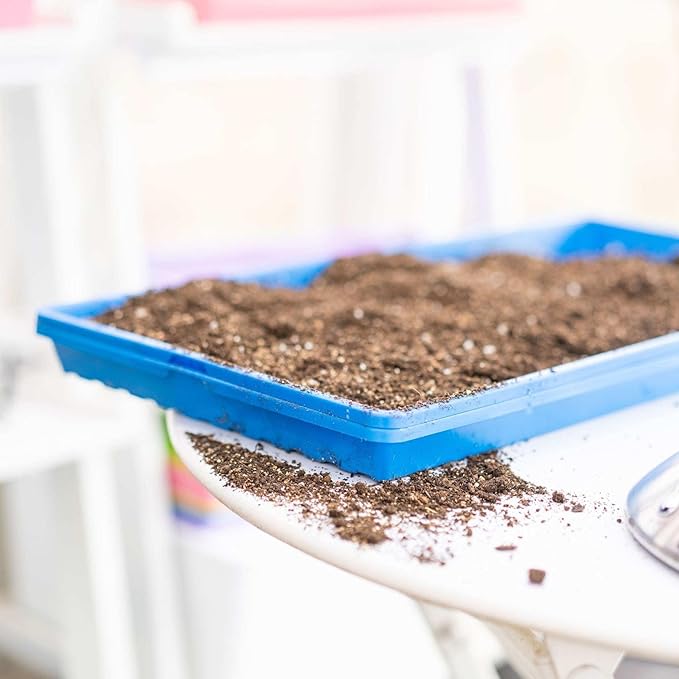 Bootstrap Farmer Microgreen 1020 Trays, Blue 10 Pack, Extra Strength with Holes Shallow Seed Plant Tray Grow Microgreens Wheatgrass Fodder Sprouting