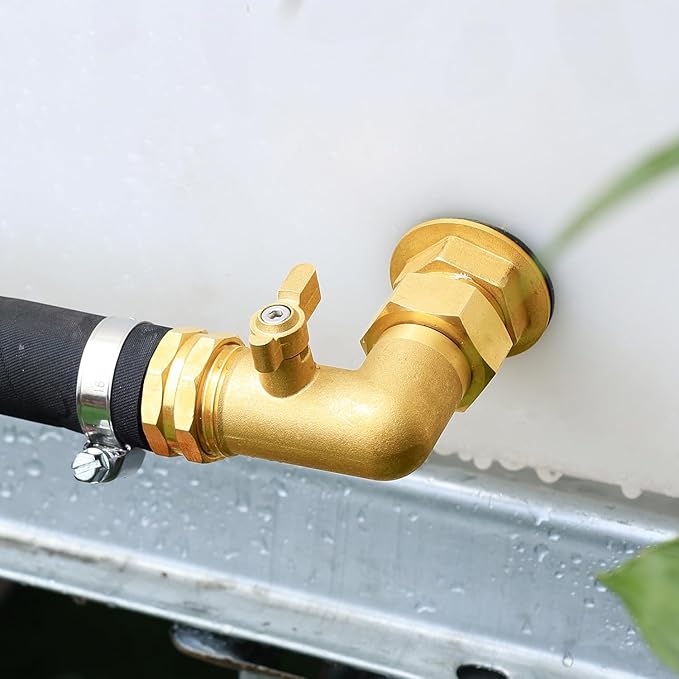 Garden Hose Angle Valve 90 Degree Brass Extender Solid 3/4 Inch Hose Elbow with Switch Adapter (90° switch elbow 1PSC)