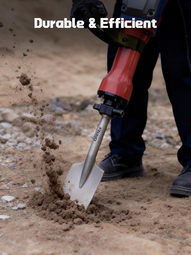 AZUNO HEX Clay Spade Bit, 4-1/2" x 17" Heavy-Duty Steel Shovel Bit for 1-1/8" Rotary Hammer & Jack Hammer, for Digging in Clay, Soil, Gravel, Sandstone, Adobe