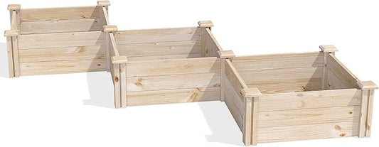 Greenes Fence Original Pine Raised Garden Bed, Diagonal Shape, 6' x 6' x 10.5" - Made in USA with American Pine