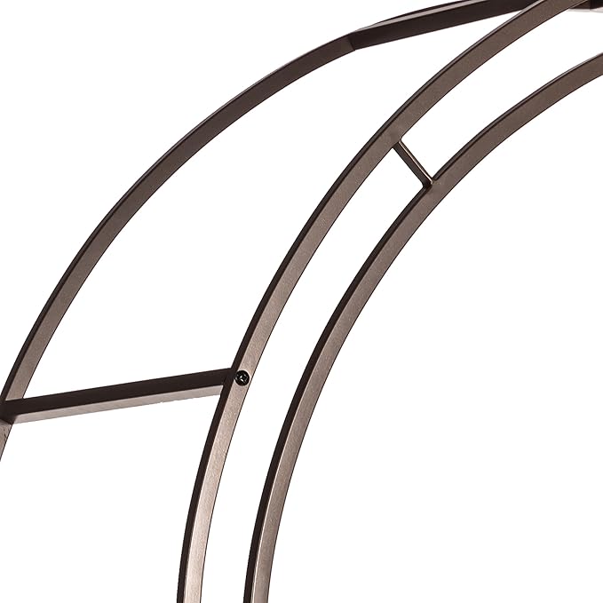 Plow & Hearth Arch Metal Outdoor Garden Arbor, 84 inches Tall, Iron Trellis Lattice for Climbing Plants, Wedding Arch, Outdoor Patio Décor (Montebello-Gunmetal)