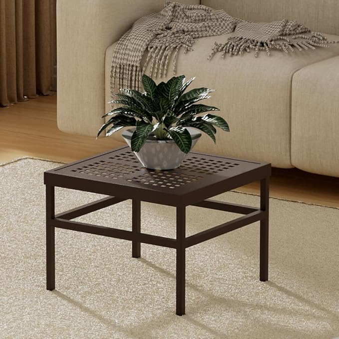 Plant Stand - Indoor/Outdoor Extra-Sturdy Aluminum Plant Stand – Ideal for Patios, Gardens, Living Room Decoration（Brown）