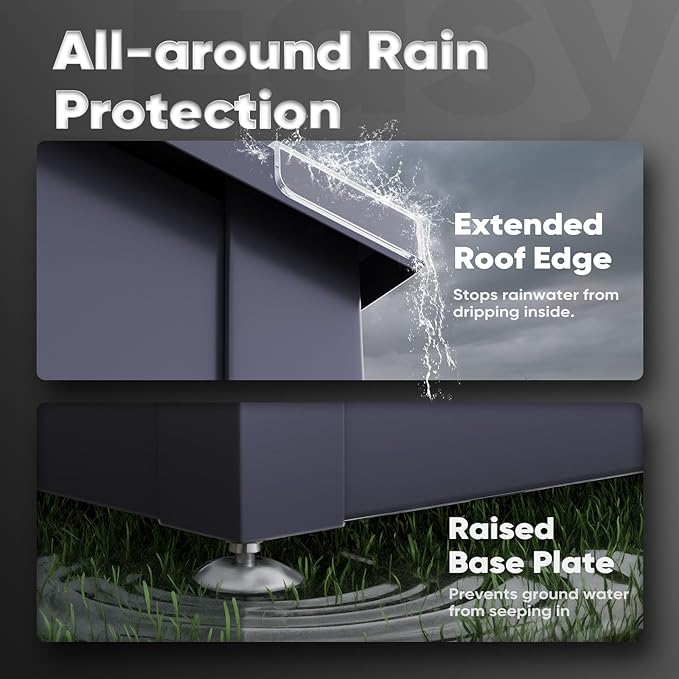 Quictent 150 Gallon Metal Deck Box, 20-Min Install, No Screws, 9X Faster Than Screwed, Waterproof Weather-Resistant Storage Bin, 660LBS Capacity for Patio/Garden/Poolside