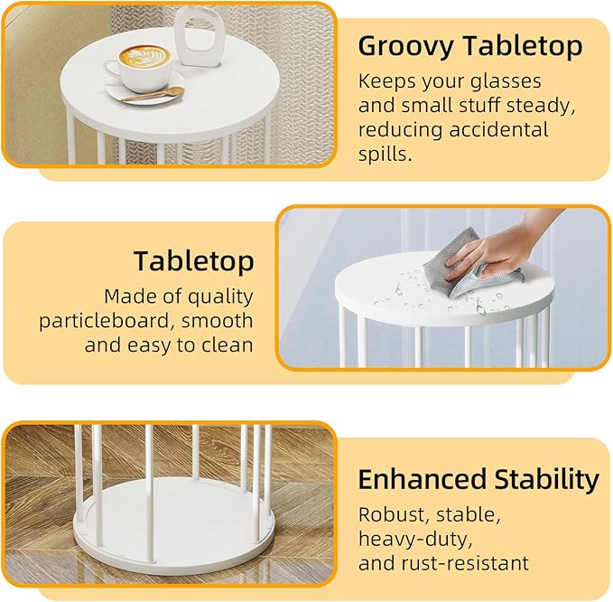 Plant Stand Indoor,small plant stool,Flower Pot Corner stand holder,Mid Century Heavy Duty Metal Tall Home Decor,Modern Round End Table,Small Rustic Display Stand for Living Room,Bedroom(White,21In)