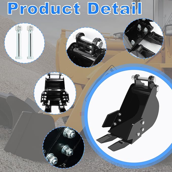 Mini Excavator Bucket, 200mm Narrow Digging Bucket, Span 90mm/3.54in Hole,Diameter 25mm/0.98in Backhoe Attachments, for Mini Excavators