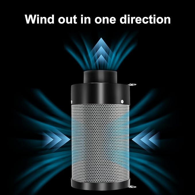MELONFARM Air Filtration Kit 6", Built-in 14cm Fan Low Nois Carbon Filter with 12-Speed Controller, 8' Ducting, Cooling & Ventilation System for Grow Tents, Indoor Gardening, Hydroponics 6“x13.4