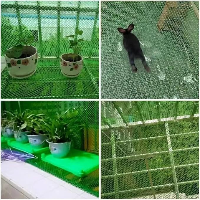 Upgraded Plastic Chicken Wire Fence Mesh(24INx20FT) - Black/Green/White Colors 0.3" Openings,for Garden Net, Poultry Fencing, Chicken Wire Frame,Animal Cage Fence,Floral Netting (Green)
