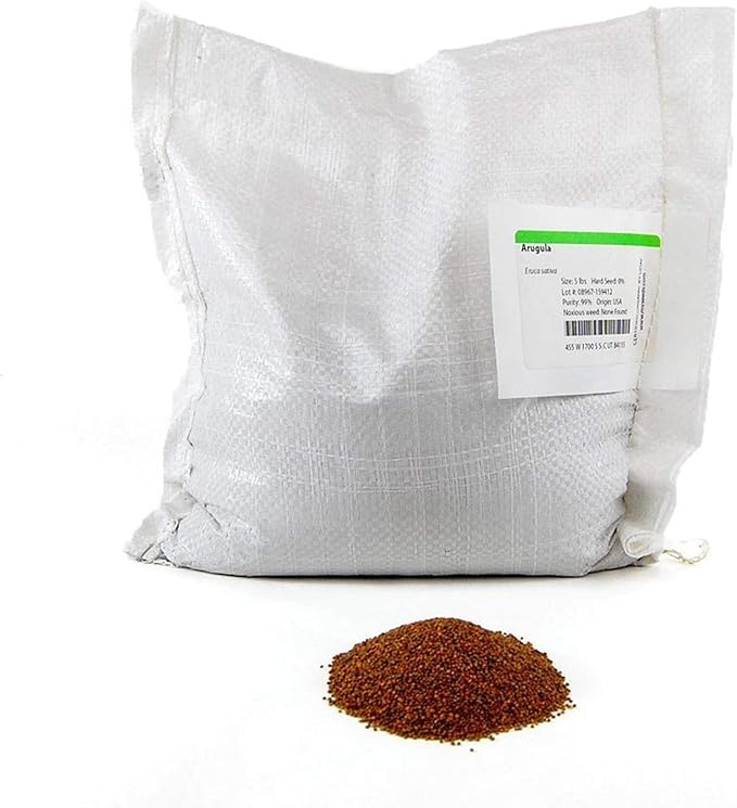 5 Lb Bulk Non-GMO Arugula Vegetable Seeds for Outdoor Garden and Indoor Salad Microgreens - Mountain Valley Seed Company Arugula Microgreens Seeds for Micro Greens Seed Kit and Micro Greens Seed Mix