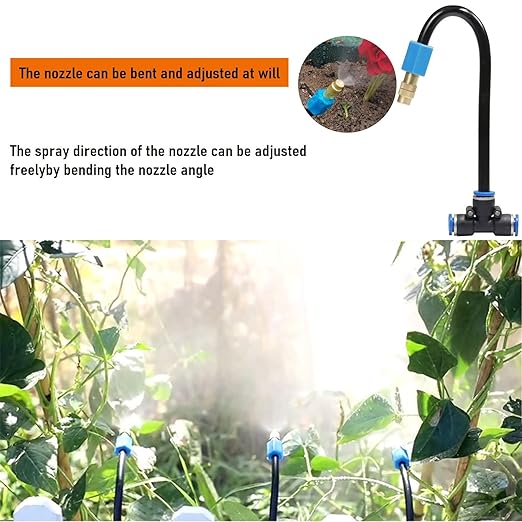 Atomizing kit,360 Degree Adjustable Copper Sprayer atomizing System,8/11mm(ID/OD) trubing Watering Plant Devices Nozzle Emitters Sprinkler Pneumatic Fittings Connection. (15)