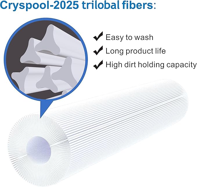 Cryspool® 07080 Filter Compatible with Jandy CL460, CV460, A0558000, R0554600, PJAN115, C-7468, FC-0810, 4X115 sq.ft Pool Filter Cartridges, 4 Pack