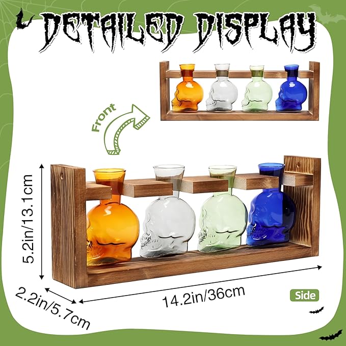 Plant Propagation Stations Halloween Skull Plant Terrarium Kit Glass Vases Gift for Father Air Planter Home Office Decor