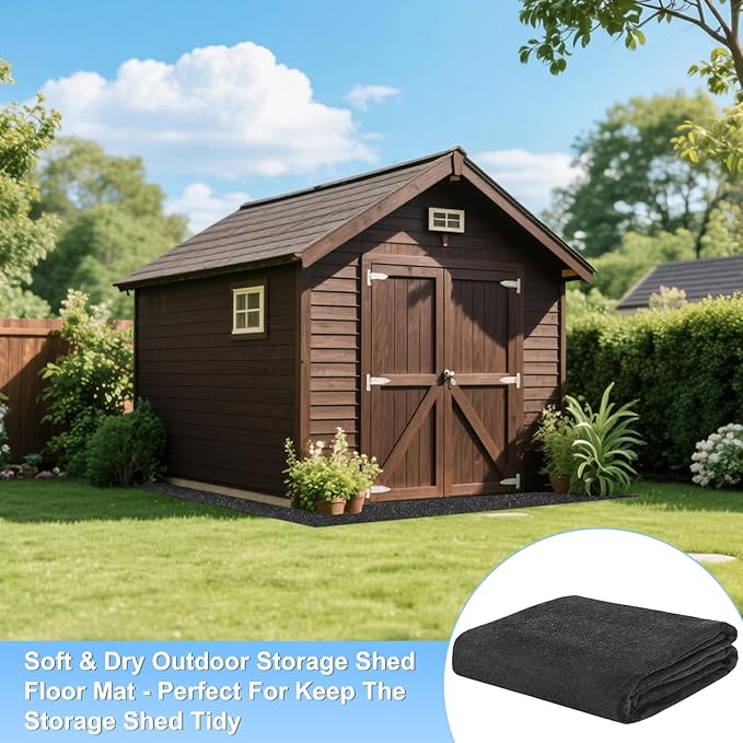 3MM Thickened Outdoor Storage Shed Mat, 6 x 5 FT Garage Floor Mats with Reusable, Washable, Non Slip, Durable for Protects Garage Floors/Driveways/Entrance Doors/Deck [Gray]