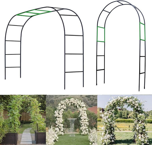 Metal Pergola Arbor Garden Arch - 4.6 * 7.8 or 6.4 * 7.5Ft, Assemble Freely 2 Sizes for Various Climbing Plant, Bridal Party Decoration