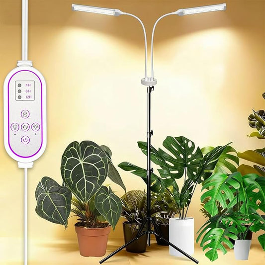 Grow Lights for Indoor Plants Full Spectrum, LED Plant Light with Stand, Adjustable Height, Plant Grow Lights with Auto 4/8/12/H Timer for Indoor Tall Plants.(210 LEDs Stand)