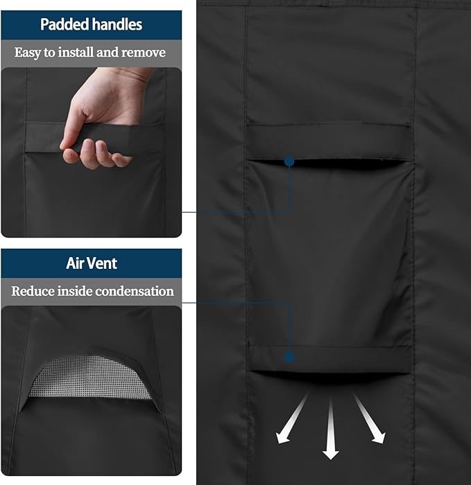 Easy-Going Patio Furniture Set Cover Waterproof Outdoor Square Table Cover with Seal Tape at Seams (49"L x 49"W x 28"H, Black)