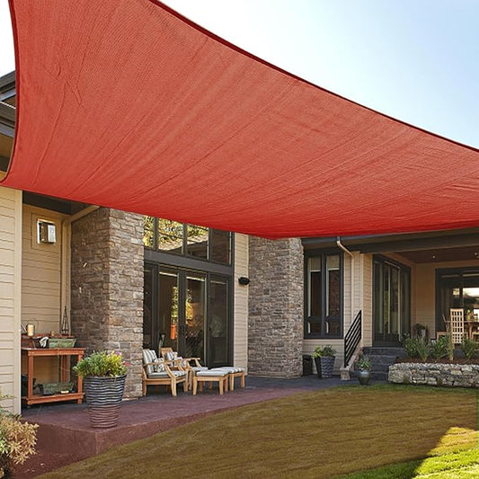 LOVE STORY Sun Shade Sail, 8' x 10' Terra Red Rectangle Canopy Shades for Outdoor Patio Shading, UV Block Sunshade Cover