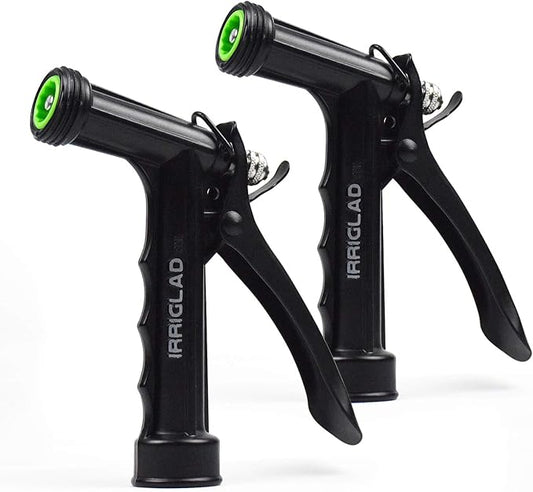 Hose Nozzle 2 Pack, Full Size Pistol Grip Water Nozzle Sprayer with Threaded Front, High Pressure Nozzle, Adjustable Spray Water Flow for Watering Plants, Showering Pet, Washing Car, Cleaning