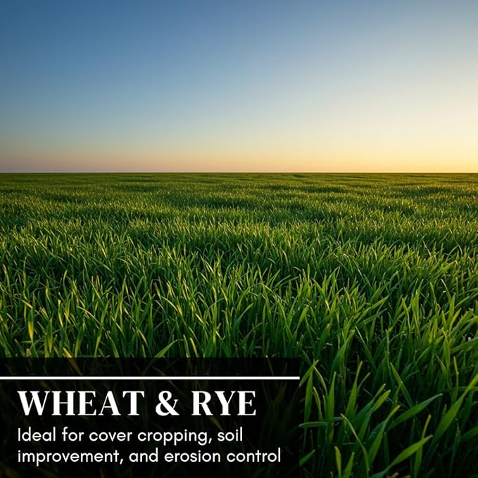 Over Winter Cover Crop Blend - Rye and Wheat Blend - Great for Adding Nutrients, Weed Supression and Building Soil (5 Pounds)