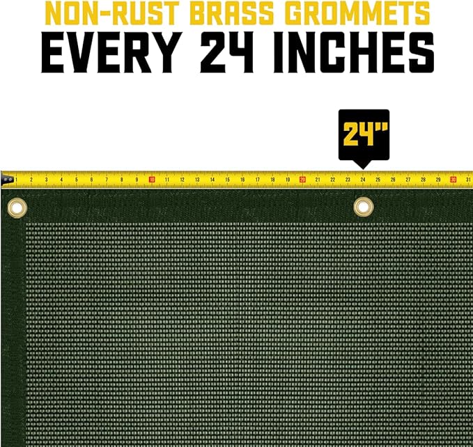 Core Tarps 60% Green Shade Cloth with Grommets - 10 X 20 FT Heavy Duty Mesh Tarp - Sun Shade Cloth for Garden Vegetables Plants Greenhouse Outdoors Backyard Fences Dump Trucks Patio Mesh Shade Tarp
