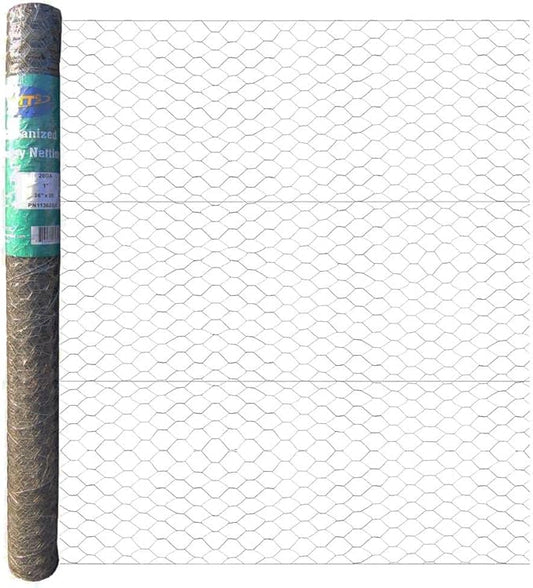 20GA Galvanized Hexagonal Poultry Netting Chicken Wire 36 inches x 25 feet x 1 inch Mesh