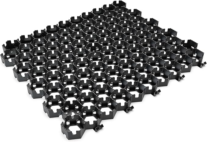Vodaland Permeable HexPave System - Grass & Gravel Pavers - 100% Recycled PPE Plastic, Handles 27,000 lbs, 1" Depth, 65 s.f / 22 Units
