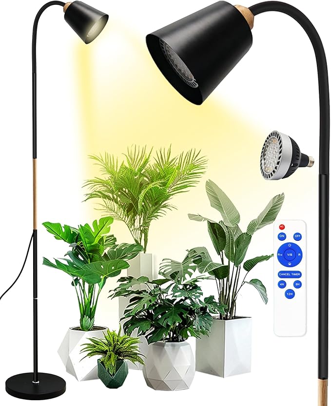 Standing Plant Grow Light, LED Growing Light Full Spectrum for Indoor Plants，4/8/12H Timer, Flow Grow Light for Tall Large Indoor Plants