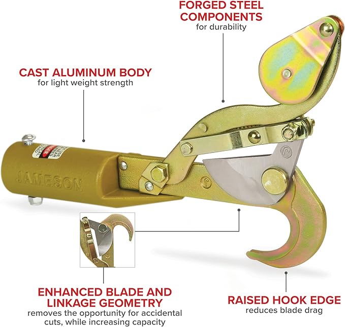 Jameson Fixed Pulley Pruner Kit, 1.2" Cutting Capacity, Forged Steel Components, Enhanced Spring, Ideal for Arborists & Landscapers, Pole Pruner with Easy Blade Replacement