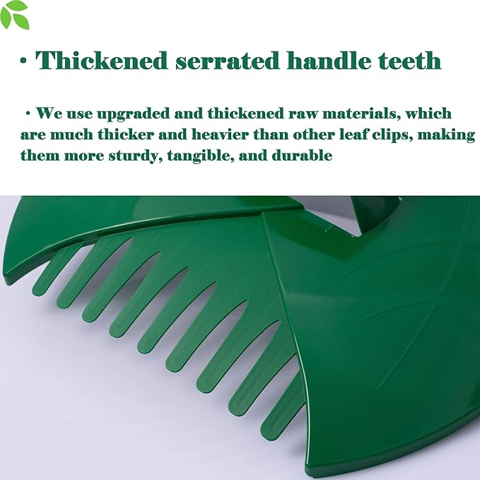 Eastrans 1set Leaf Scoops and Hand Rakes,Leaf Claws for Picking up Leaves,Grass Clippings and Lawn Debris,Dark Green,2pcs