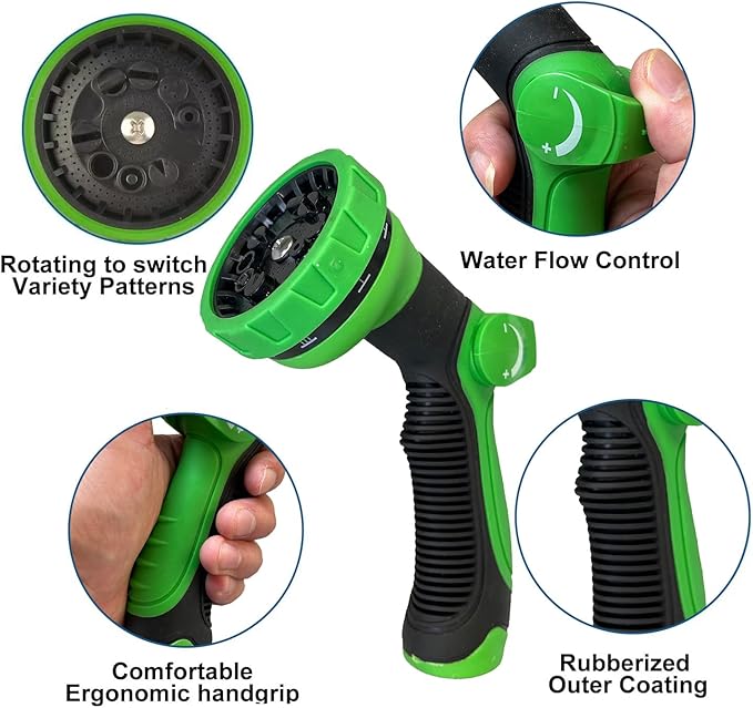 75Ft Metal Garden Hose durable stainless steel Water Hose, flexible, lightweight hose is resistant to kinks and tangles.With 10-way nozzle, strong 3/4” metal fittings, and a Stop Valve.
