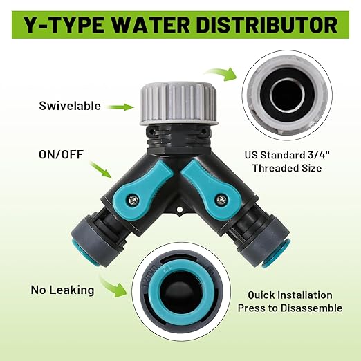 Drip Irrigation Kit - 100 FT. Hose Sprinkler System with 360° nozzles and T-connectors for Gardens, lawns, Plants, Flower beds, Trees, patios and hydroponics (Closeable nozzle-28)